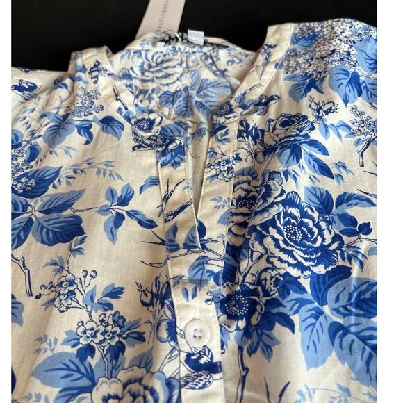 NWT Baltic Born Mikki Mini Dress, Medium, Floral, Blue White, Lightweight Button - Picture 5 of 10